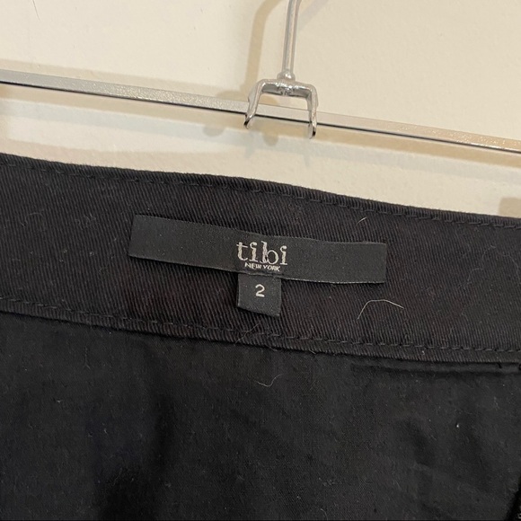 Tibi Pebbled Leather Asymmetric Exposed Zip Mini Skirt Black Moto Biker 2 - Picture 3 of 4